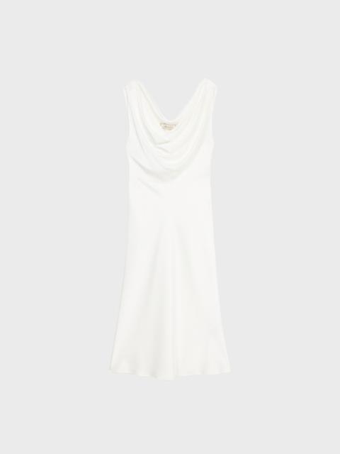 Blumarine MIDI DRESS IN SHINY SATIN WITH DRAPED NECKLINE