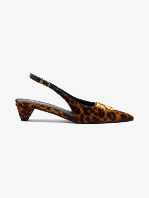 Larroudé Kaitlan LL Low Pump In Leopard Print Calf Hair