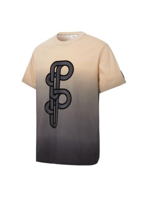 PUMA PUMA x PRONOUNCE Graphic Tee Crossover Gradient Tie Dye Sports Short Sleeve Khaki 532144-20