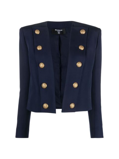 cotton-blend fitted jacket