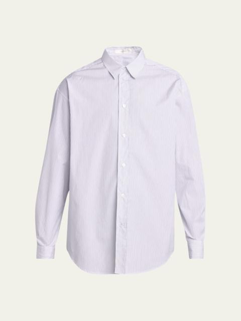 The Row Men's Cotton Micro-Stripe Button-Down Shirt