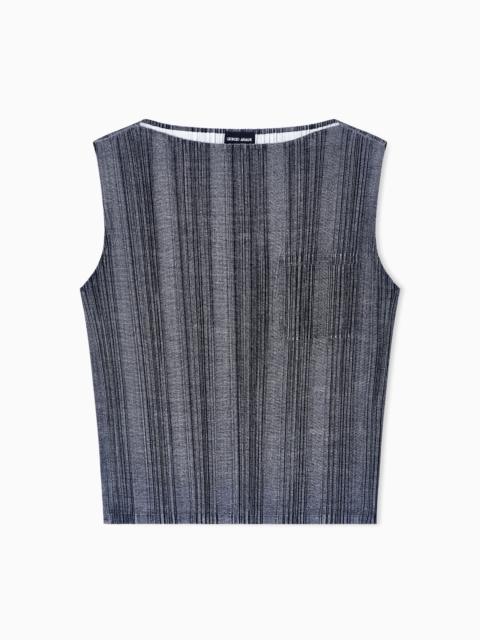 ASV TWO-TONE PLEATED JERSEY TOP