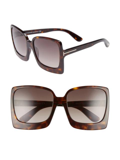 Katrine 60mm Sunglasses in Dark Havana/Gradient Roviex