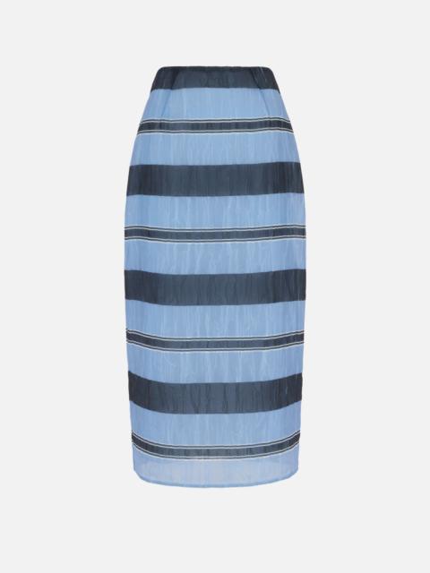 EMILIA WICKSTEAD Priya Skirt in Blue & Black Textured Organza