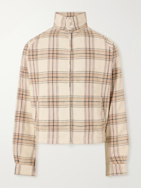 KARDO Stanley Embroidered Checked Cotton Bomber Jacket