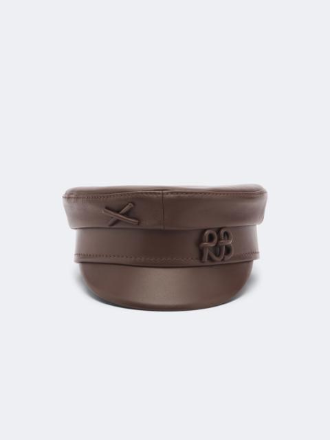 RUSLAN BAGINSKIY Logo leather newsboy cap