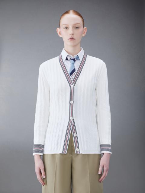 Thom Browne RWB-stripe cable-knit cardigan