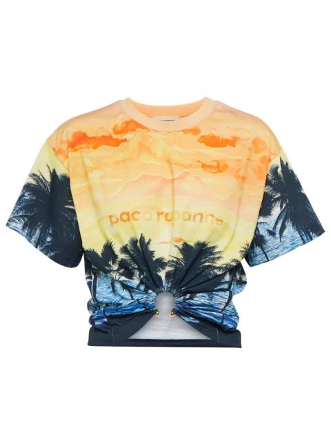 rabanne Printed cotton crop top