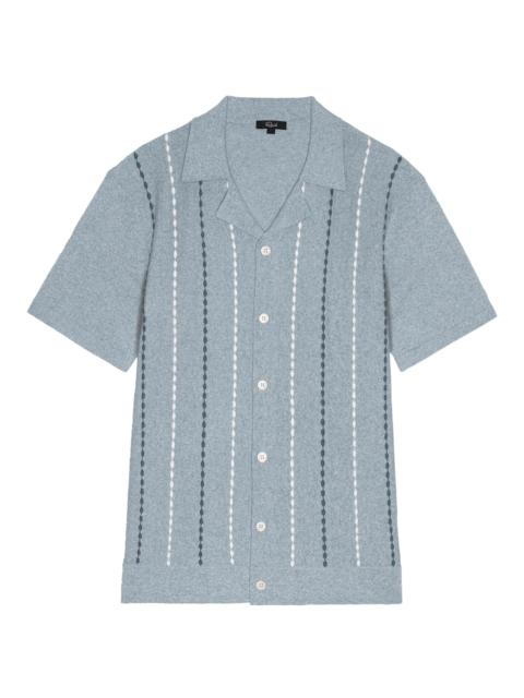 Rails Men's Richie Cotton-Blend Camp Shirt - Navy White Sky