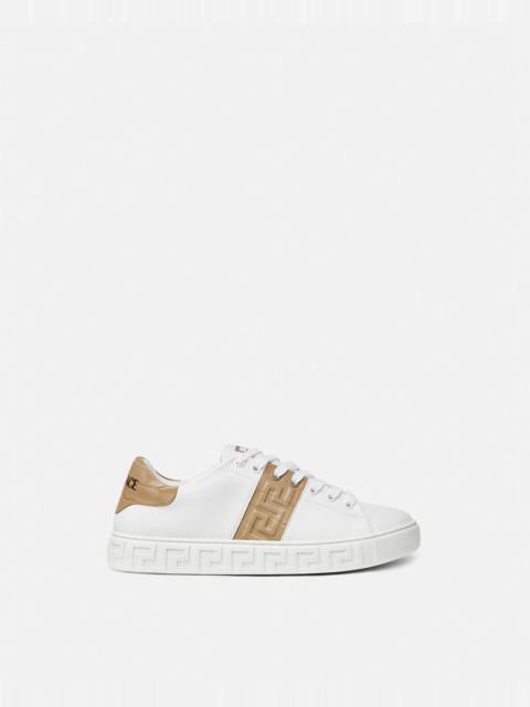 Croc-Effect Greca Sneakers