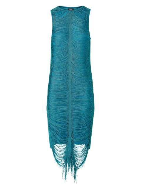 AKRIS Women's Draped Fringed Silk Sheath Dress - Ottanio