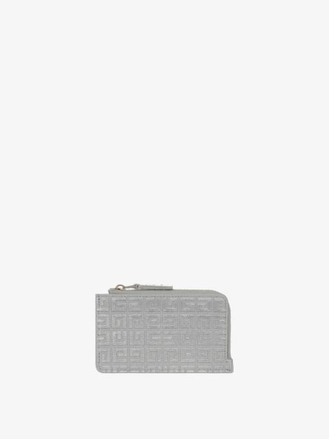 Givenchy GIV CUT ZIPPED CARD HOLDER IN 4G EMBROIDERED CANVAS