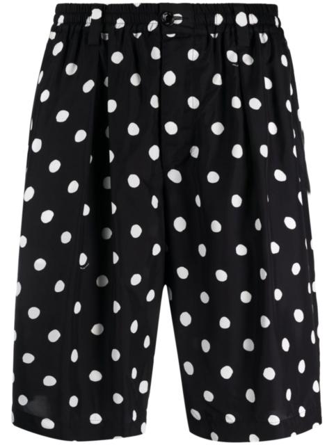 Marni polka dot-print pleated bermuda shorts