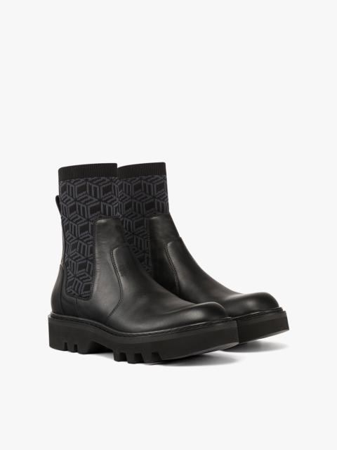 MCM Men’s Cubic Knit Boots in Calf Leather