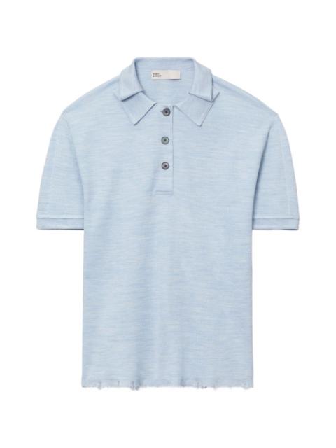 TORY BURCH oversized silk polo