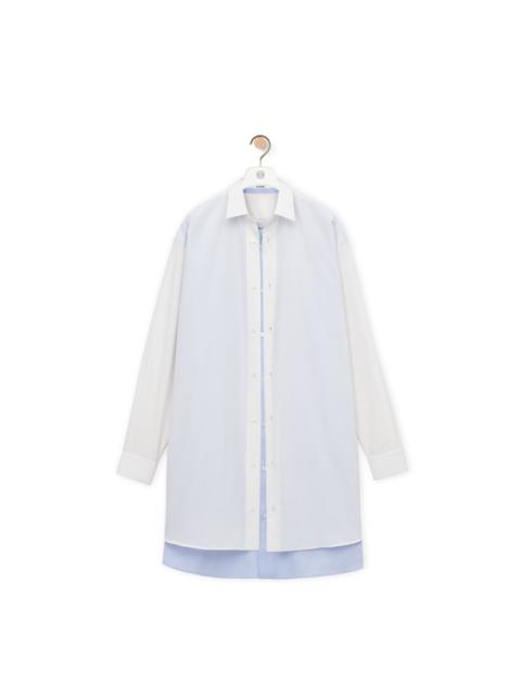 Double layer shirt dress in cotton and silk