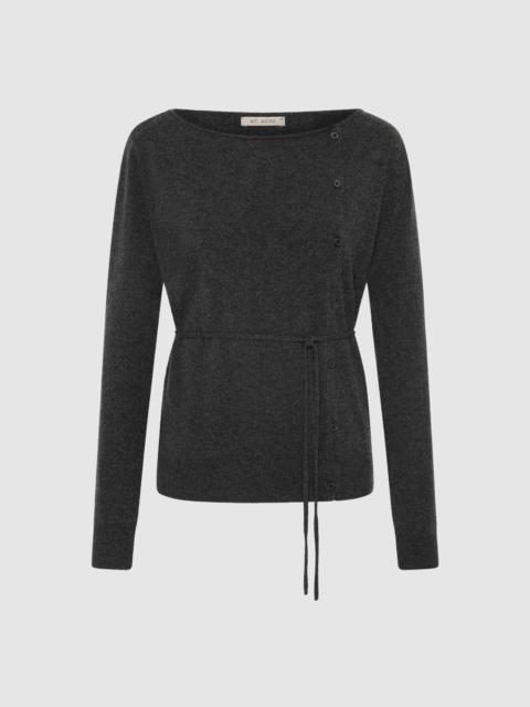 ST. AGNI Cashmere Asymm Cardigan - Charcoal Melange