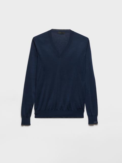 Prada Cotton V-neck sweater