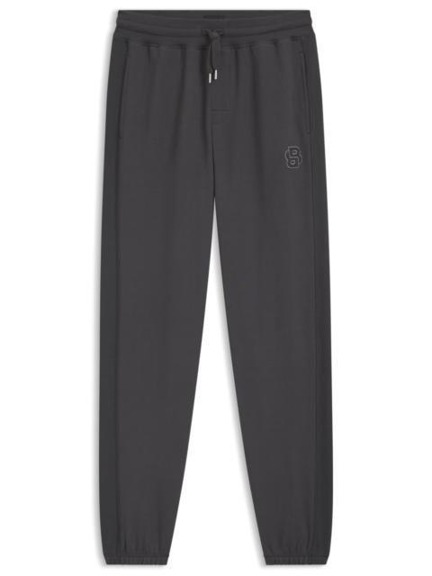 BOSS COTTON-TERRY TRACKSUIT BOTTOMS WITH DOUBLE B MONOGRAM