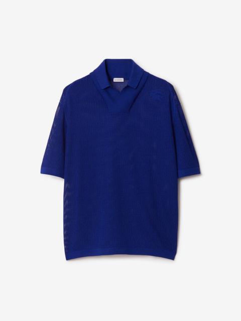 Burberry Silk Cotton Mesh Polo Shirt