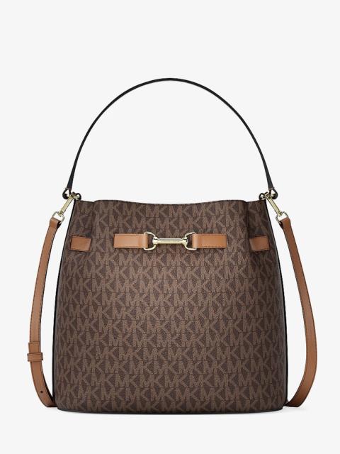 MICHAEL KORS Carson Medium Signature Logo Convertible Bucket Crossbody Bag