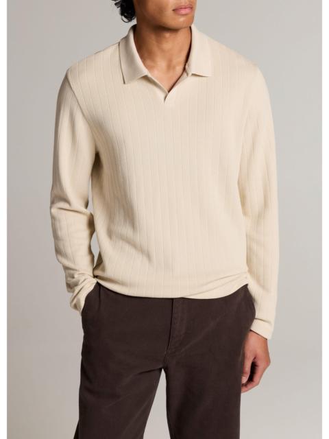 Vince Drop-Needle Pima Cotton Johnny-Collar Shirt