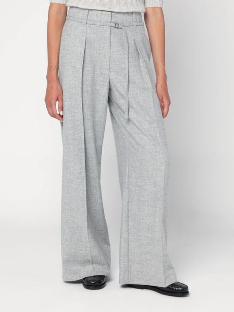 パンツ BRUNELLO CUCINELLI Loose Flared trousers in virgin wool mou Brunello Cucinelli Virgin wool and alpaca chevron loose