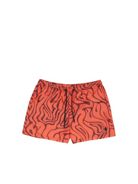 Fluid-print swim shorts