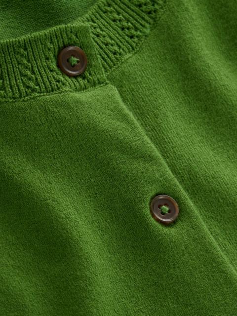 BODEN Emilia Cotton Crew Cardigan-Promenade Green