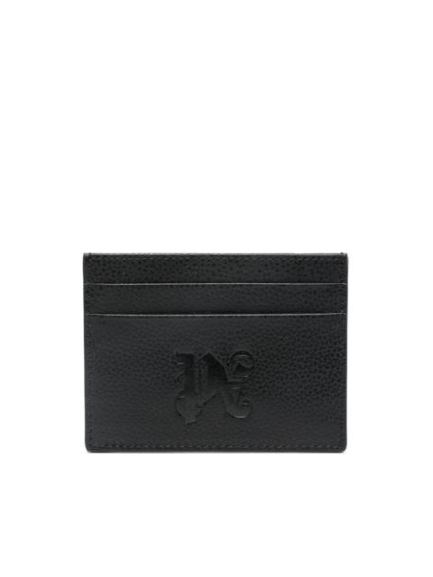 logo-debossed leather card holder