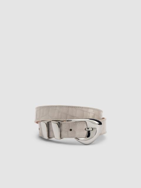 BY FAR Moore Croco Embossed Belt