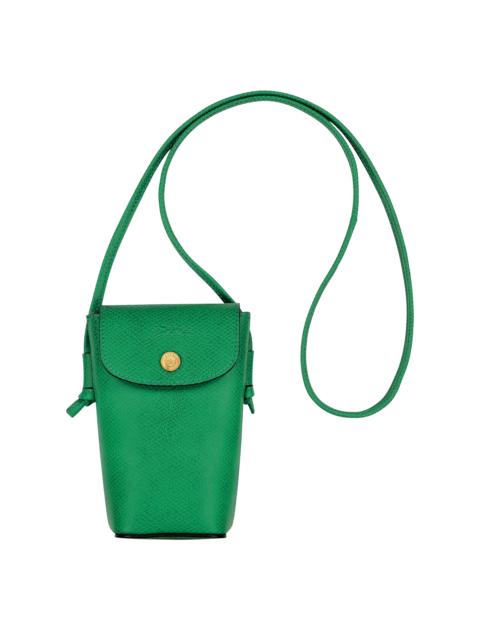 Longchamp Épure Phone case with leather lace Green - Leather