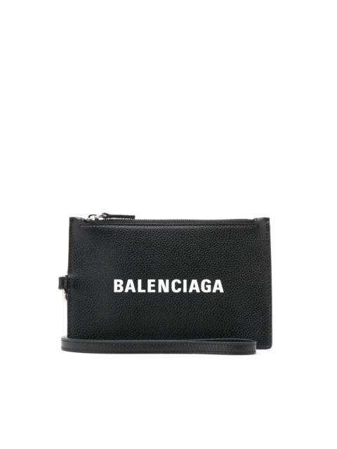 BALENCIAGA logo zip wallet
