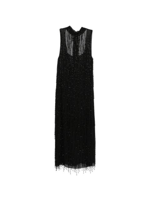 Blumarine beaded high-neck dress