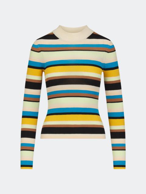 SIMONMILLER Mika Knit Long Sleeve Top In Ocean Stripe