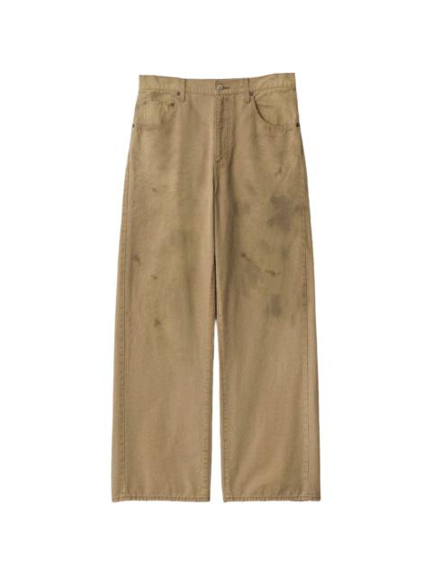 ssstein sulfur-dyed oxford wide-leg trousers