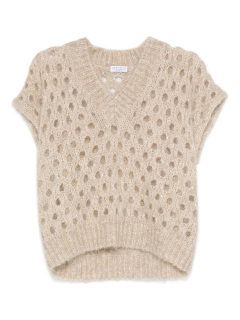 Brunello Cucinelli Brunello Cucinelli V-neck Open-knit Vest