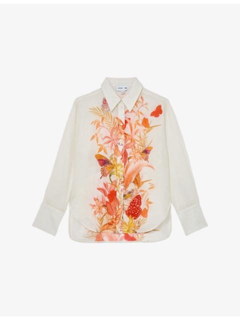 REISS Reiss x New York Botanical Garden Cilia Ramie Shirt