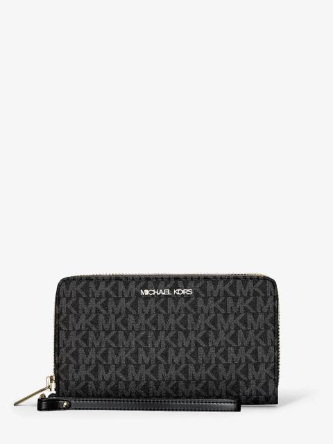 MICHAEL KORS Jet Set Large Signature Logo Smartphone Wallet
