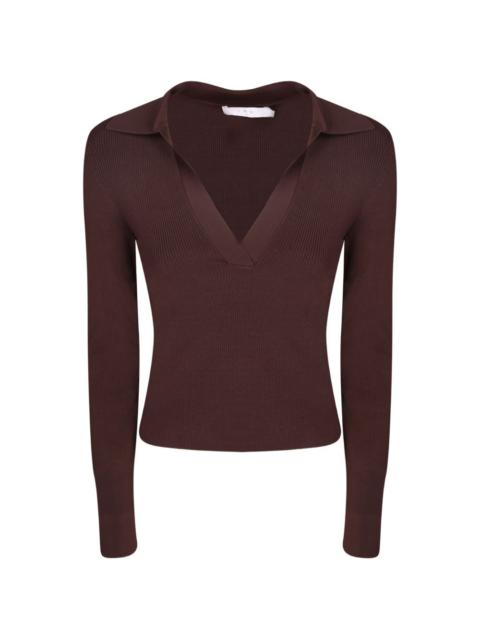 IRO Waves ribbed-knit V-neck top