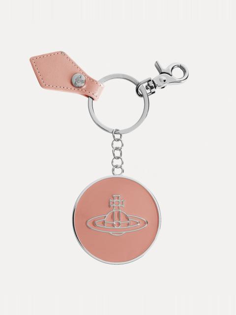 Vivienne Westwood PEARLISED LEATHER THIN LINE ORB MIRROR KEYRING