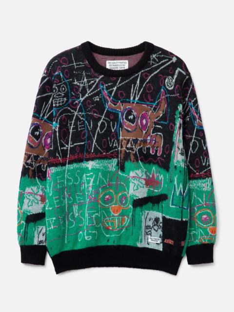 WACKO MARIA JEAN-MICHEL BASQUIAT CREW NECK SWEATER (TYPE-2)