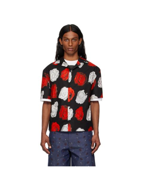 Black Mercury Print Poplin Bowling Shirt
