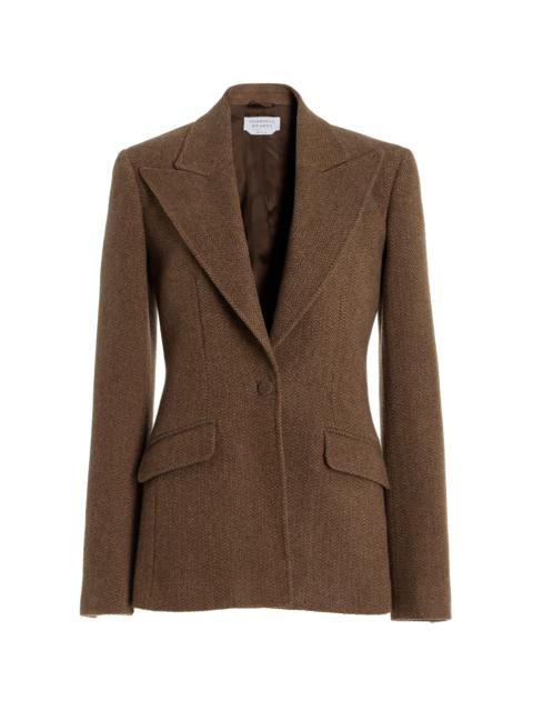 GABRIELA HEARST Leiva Blazer in Chocolate Multi Cashmere Virgin Wool Herringbone