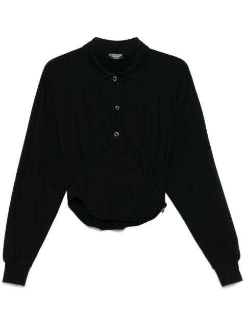 MUGLER corseted polo shirt