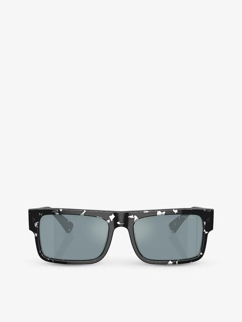 PR A10S rectangle-frame tortoiseshell acetate sunglasses