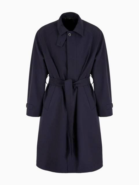 GIORGIO ARMANI Single-breasted trench coat in technical jersey