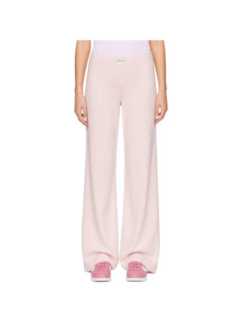 Sporty & Rich Pink Signature Logo Ribbed House Lounge Pants