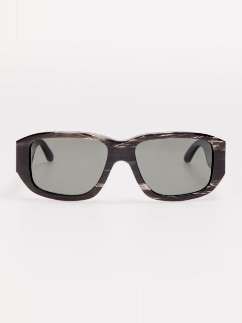 LINDA FARROW Vlad Sunglasses in Buffalo Horn and 925 Sterling Silver