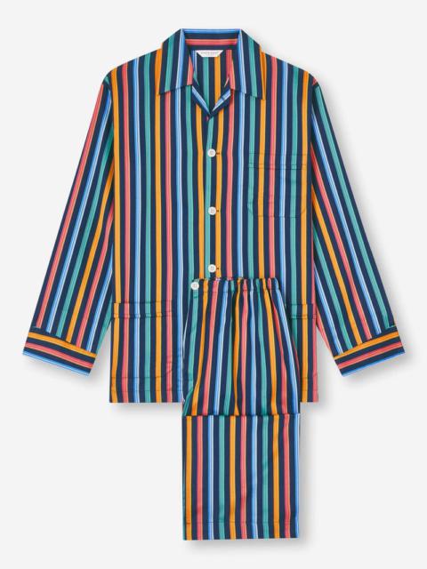 Derek Rose Men's Classic Fit Pyjamas Wellington 56 Cotton Multi